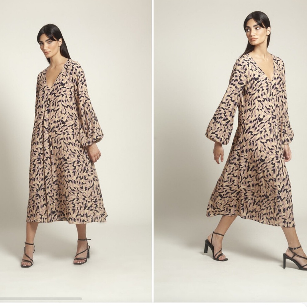 Fresha London 4 Cleo Maxi Dress in Brush animal